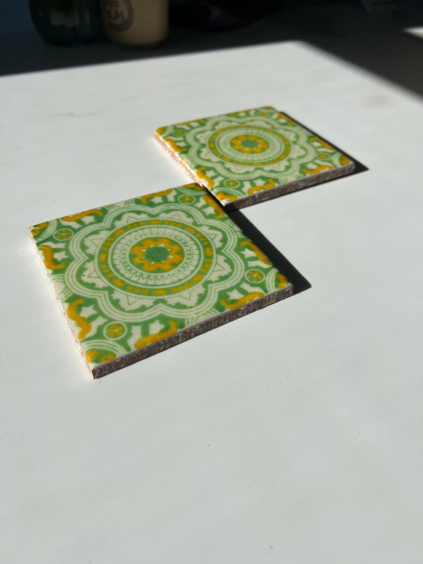 Vintage Azulejo Coasters: Universal Green - 2 Count