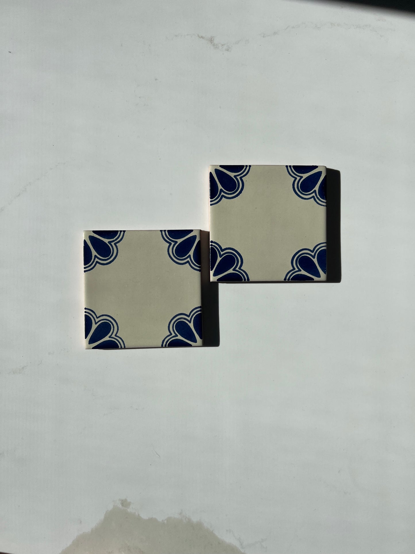 Vintage Azulejo Coasters: Navy Corner Stone - 2 Count