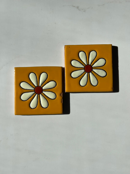 Vintage Azulejo Coasters: Sweet Daisy - 2 Count