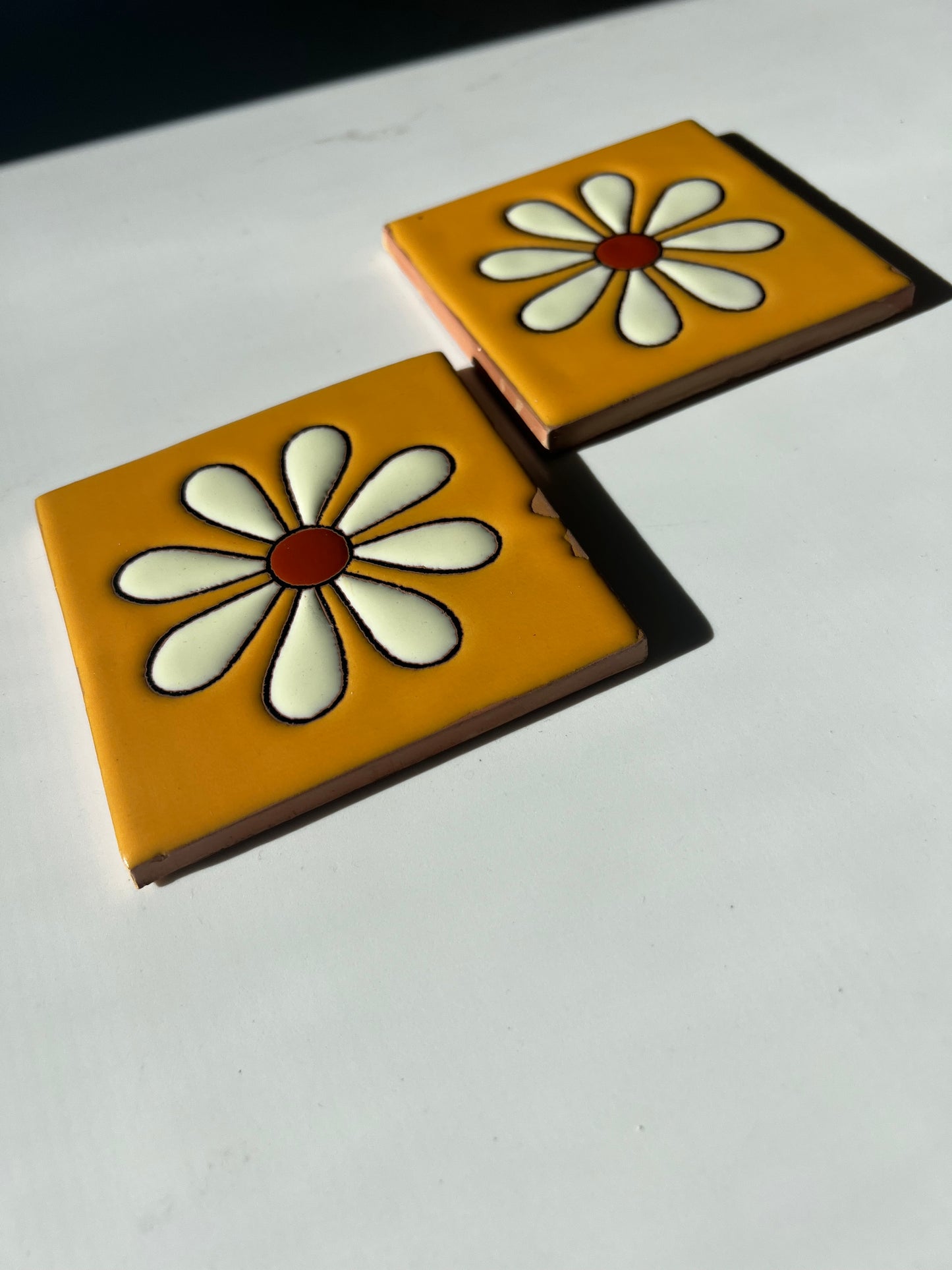 Vintage Azulejo Coasters: Sweet Daisy - 2 Count